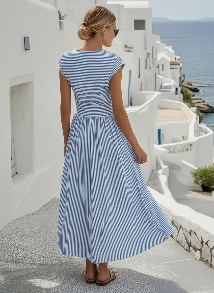 Violeta | Vestido de lino con efecto retorcido