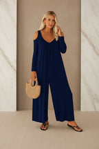 Tansira™ | Jumpsuit Elegante con Hombros Descubiertos y Aretes Incluidos