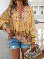 Zulene™ | Top floral bohemio fluido