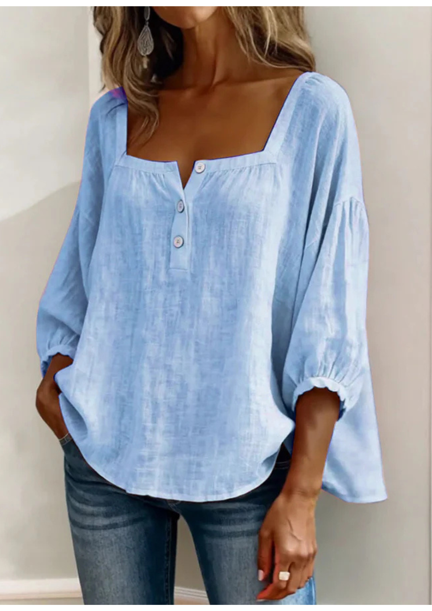 Arelia | Blusa Boho de Algodón con Botones