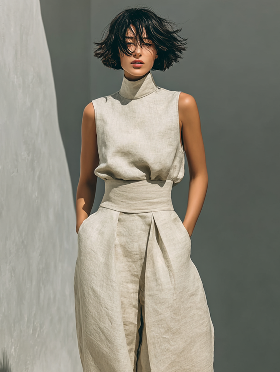Jorevia™  | CONJUNTO MINIMALISTA CON PANTALONES ANCHOS