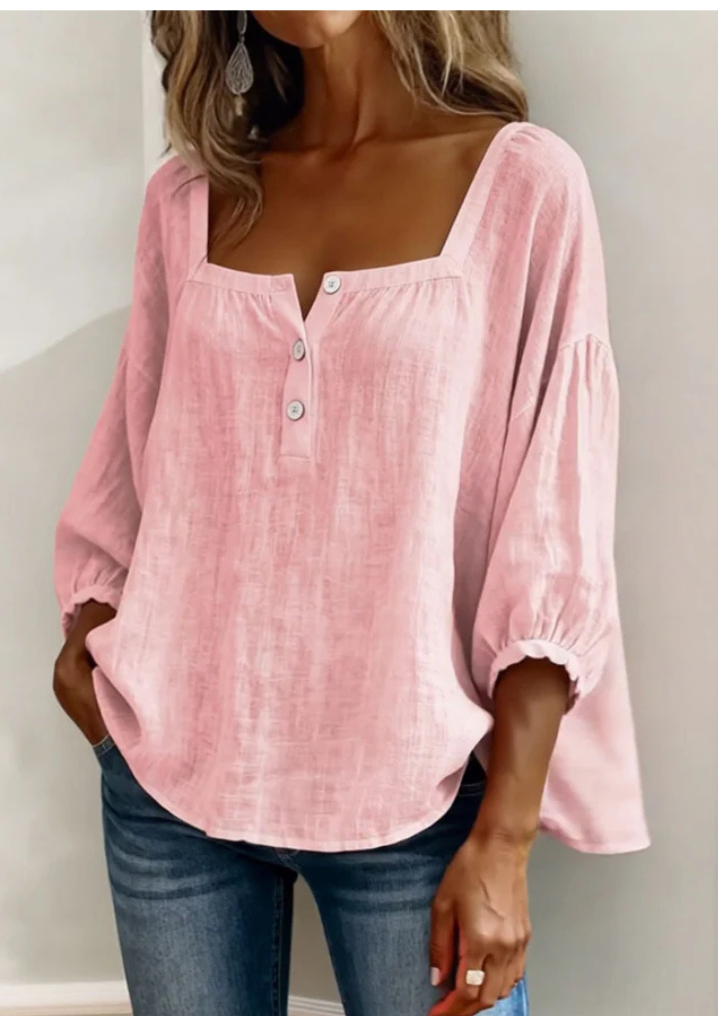 Arelia | Blusa Boho de Algodón con Botones