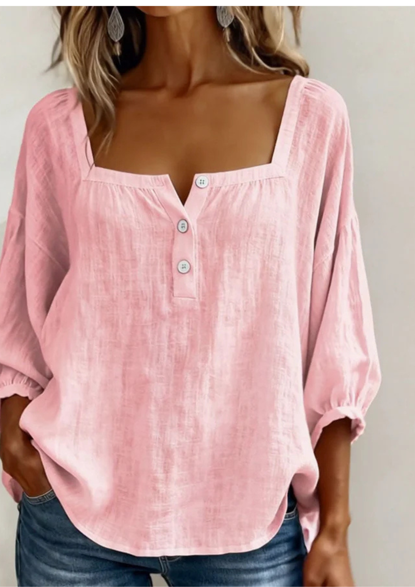 Arelia | Blusa Boho de Algodón con Botones
