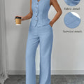 Malia™ | Conjunto Elegante de Chaleco con Escote en V y Pantalón Recto