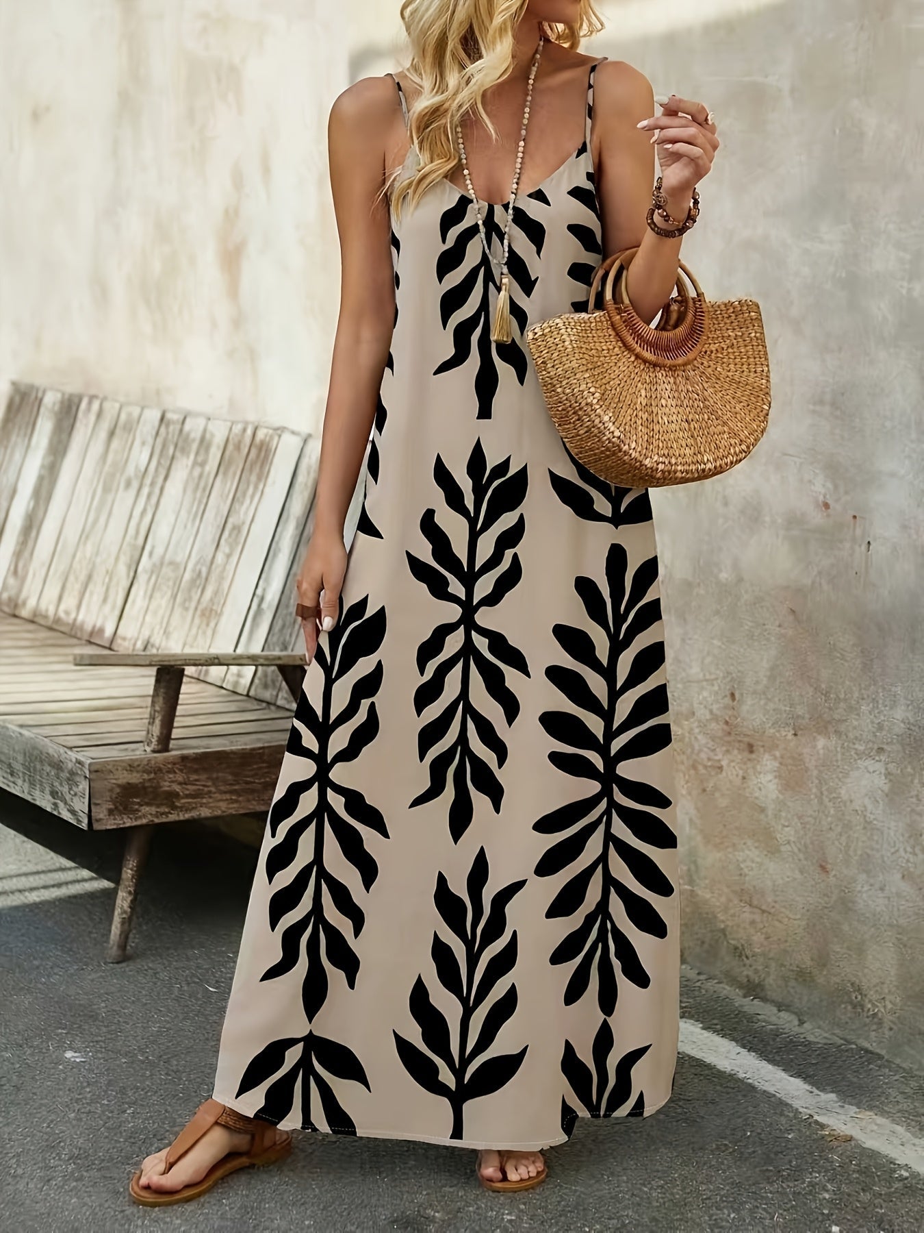 Tessa™ |  Vestido Largo Sin Mangas Impreso Tropical de Verano