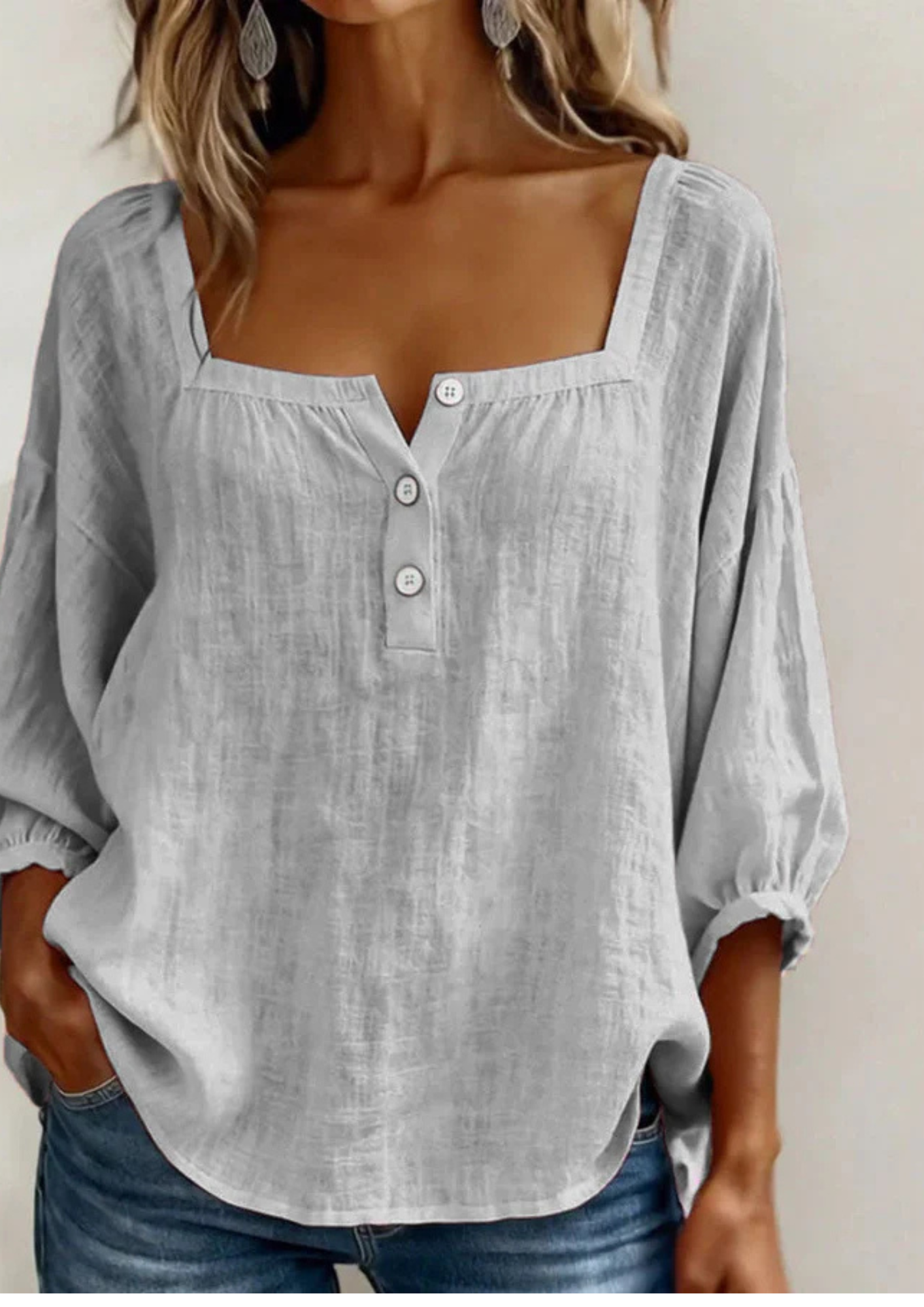 Arelia | Blusa Boho de Algodón con Botones