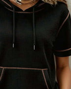 Drawelle™ | Camiseta informal con bolsillo con cordón