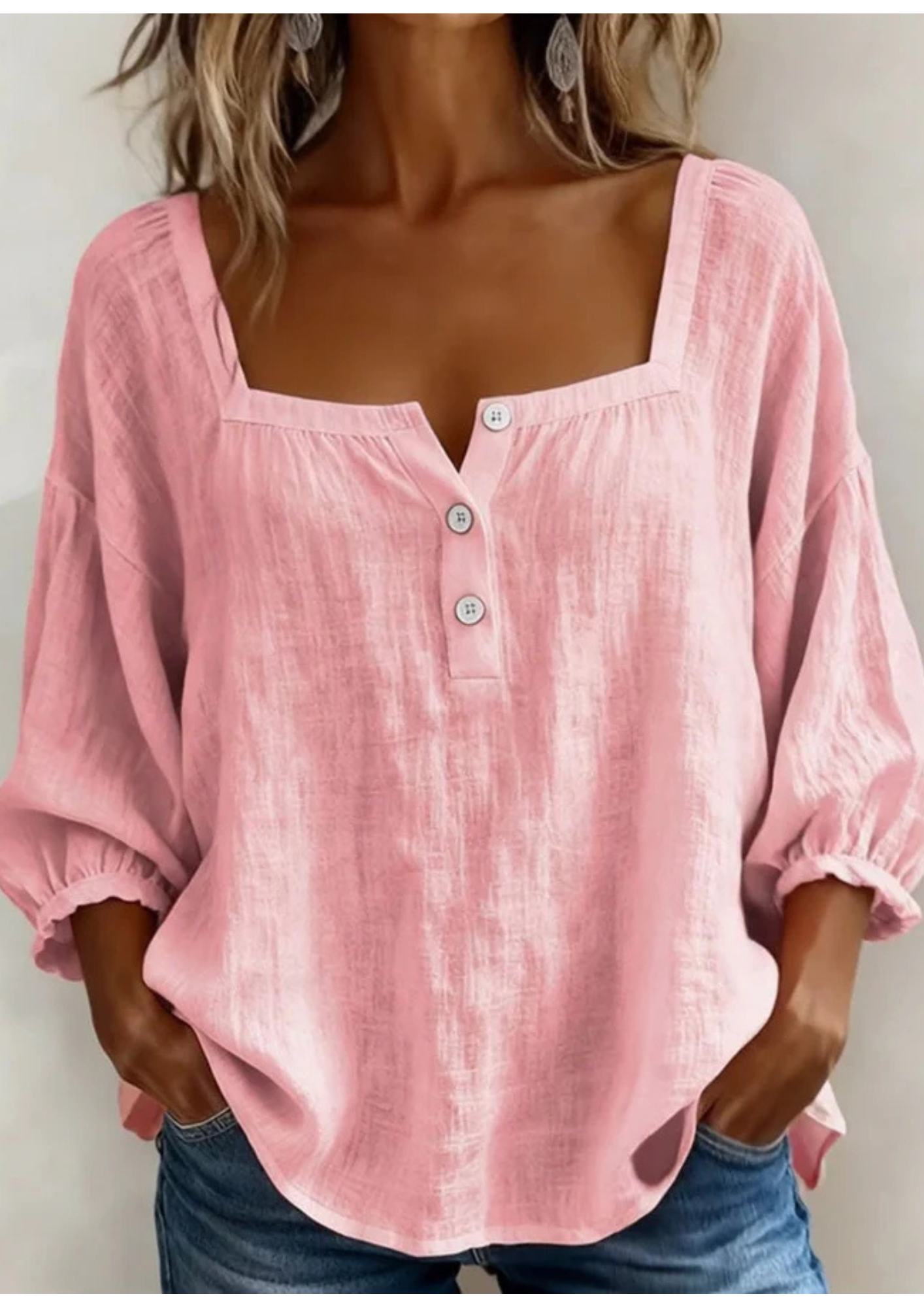 Arelia | Blusa Boho de Algodón con Botones