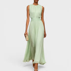 Evadne - Vestido midi drapeado de gama alta