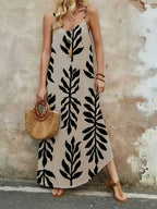 Tessa™ |  Vestido Largo Sin Mangas Impreso Tropical de Verano