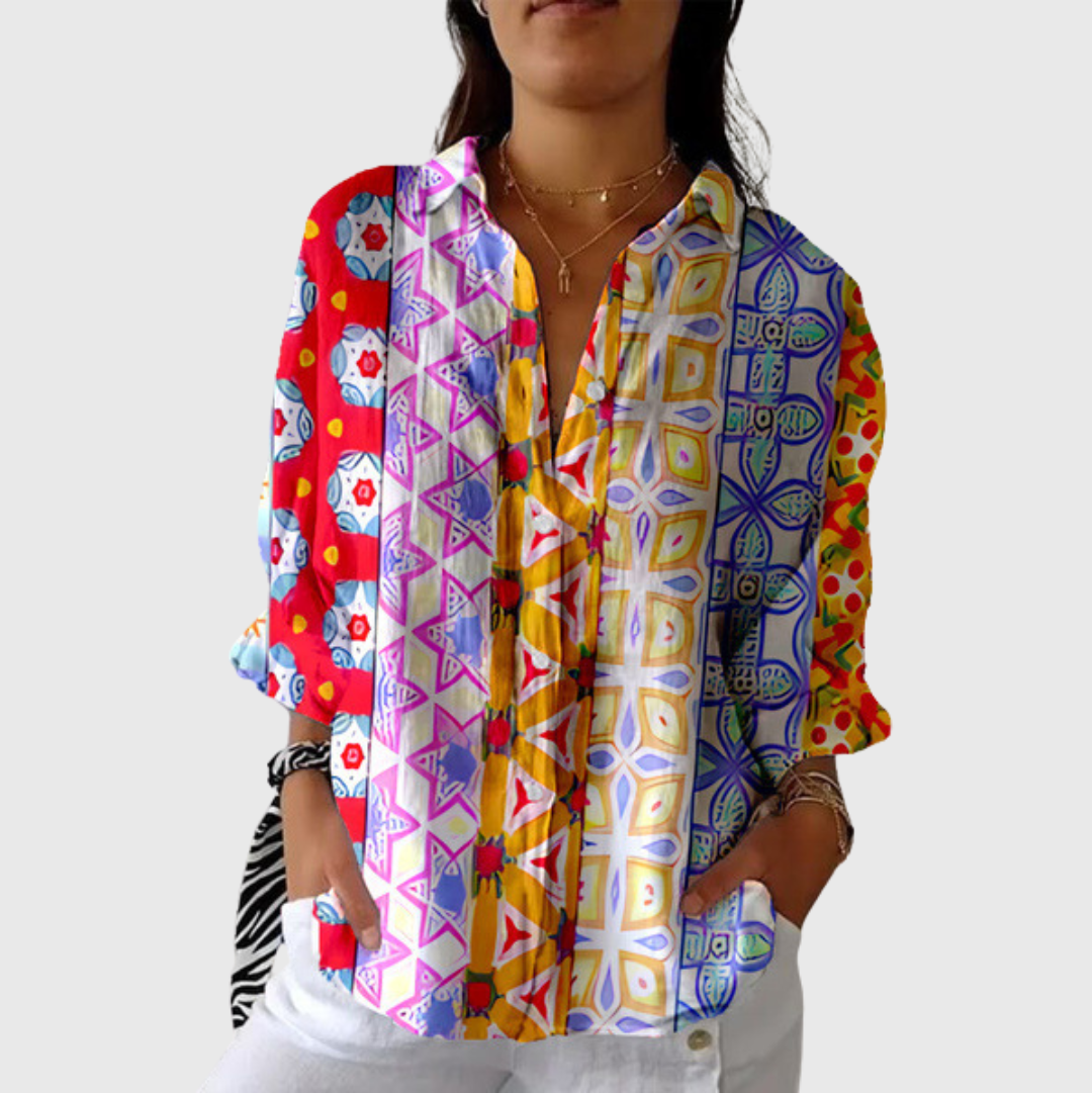 Vionne™ | Blusa ligera y colorida con estampado
