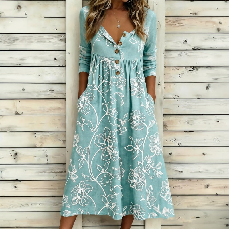 Melyris™ | Vestido con estampado floral vintage