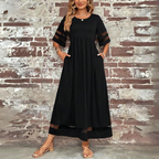 Aethel™ | Vestido de mujer con corte en A, cuello redondo y que cubre el vientre | Maxi