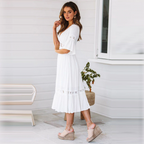 Vestido largo de encaje estilo bohemio