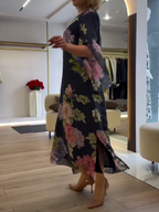 Halle | Vestido largo holgado con estampado floral