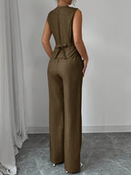 Malia™ | Conjunto Elegante de Chaleco con Escote en V y Pantalón Recto