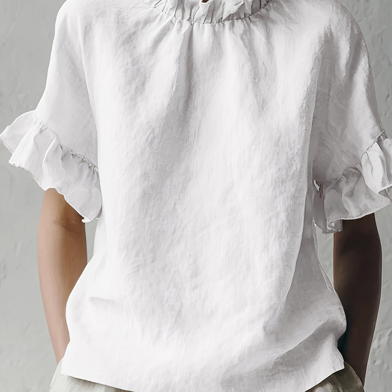 Yuna™ | Blusa Casual de Color Sólido con Cuello Elegante