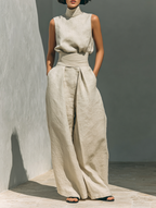 Jorevia™  | CONJUNTO MINIMALISTA CON PANTALONES ANCHOS