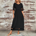 Aethel™ | Vestido de mujer con corte en A, cuello redondo y que cubre el vientre | Maxi