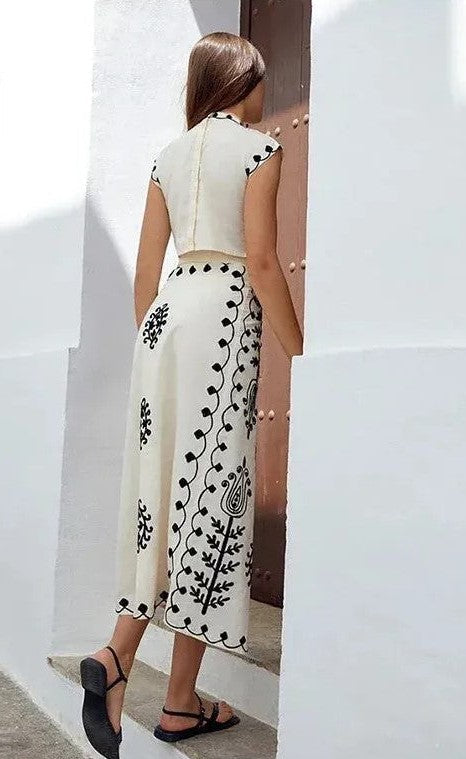 Camilla | Conjunto de top y falda estampados