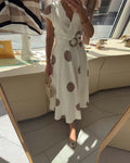 Kaelum™ | Vestido midi para mujer con lunares y escote en V