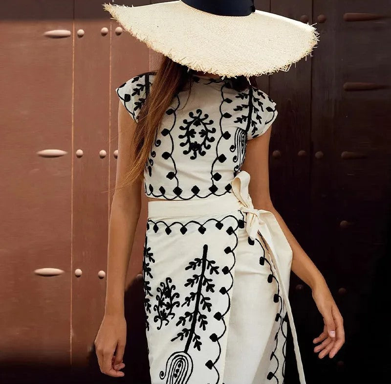 Camilla | Conjunto de top y falda estampados