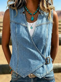 Zael™ | Top vaquero estilo boho con hebilla lateral.