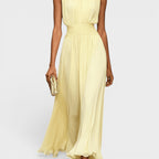 Evadne - Vestido midi drapeado de gama alta
