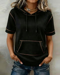 Drawelle™ | Camiseta informal con bolsillo con cordón