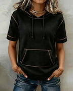 Drawelle™ | Camiseta informal con bolsillo con cordón