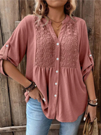 Vireya™ | Blusa Elegante con Escote en V y Botones
