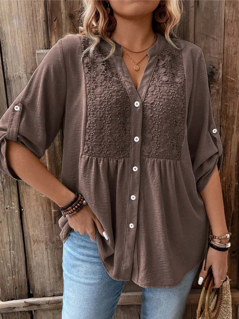 Vireya™ | Blusa Elegante con Escote en V y Botones