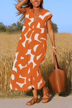 Ellen™ | Vestido estampado con cuello en V