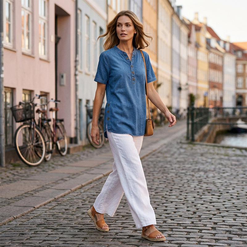 Xeni™ | Camiseta vaquera informal y transpirable para mujer ✨