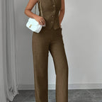 Malia™ | Conjunto Elegante de Chaleco con Escote en V y Pantalón Recto