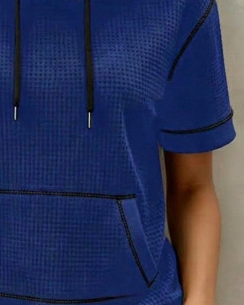 Drawelle™ | Camiseta informal con bolsillo con cordón