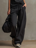 Kyli™ | Conjunto de blusa sin mangas con cuello negro y botones y pantalones