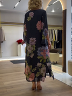 Halle | Vestido largo holgado con estampado floral