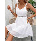 Iryna™ | Minivestido de lunares para mujer con tirantes de encaje y abertura en la cintura 👗