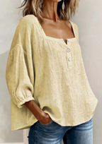 Arelia | Blusa Boho de Algodón con Botones