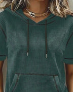 Drawelle™ | Camiseta informal con bolsillo con cordón