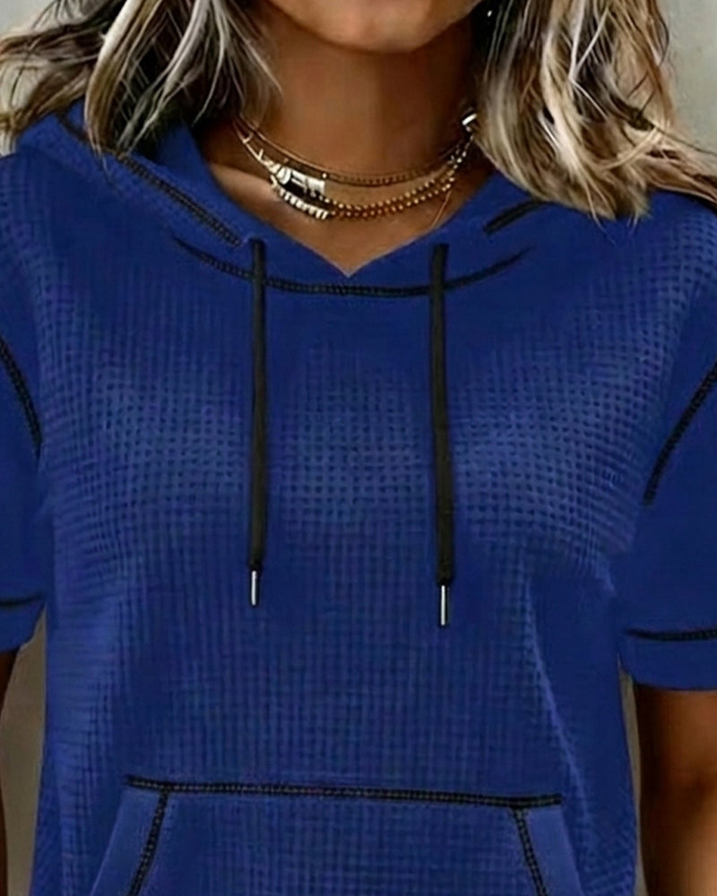 Drawelle™ | Camiseta informal con bolsillo con cordón