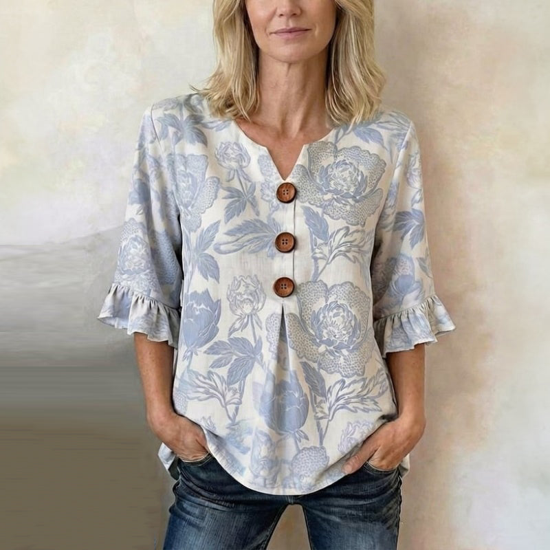 Ozra™ | Blusa vintage con estampado floral
