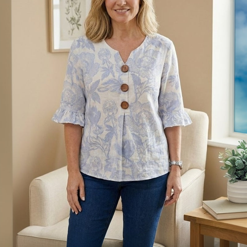 Ozra™ | Blusa vintage con estampado floral