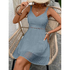 Iryna™ | Minivestido de lunares para mujer con tirantes de encaje y abertura en la cintura 👗