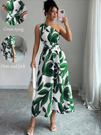 ✨ One-Shoulder Fitted Maxi Dress