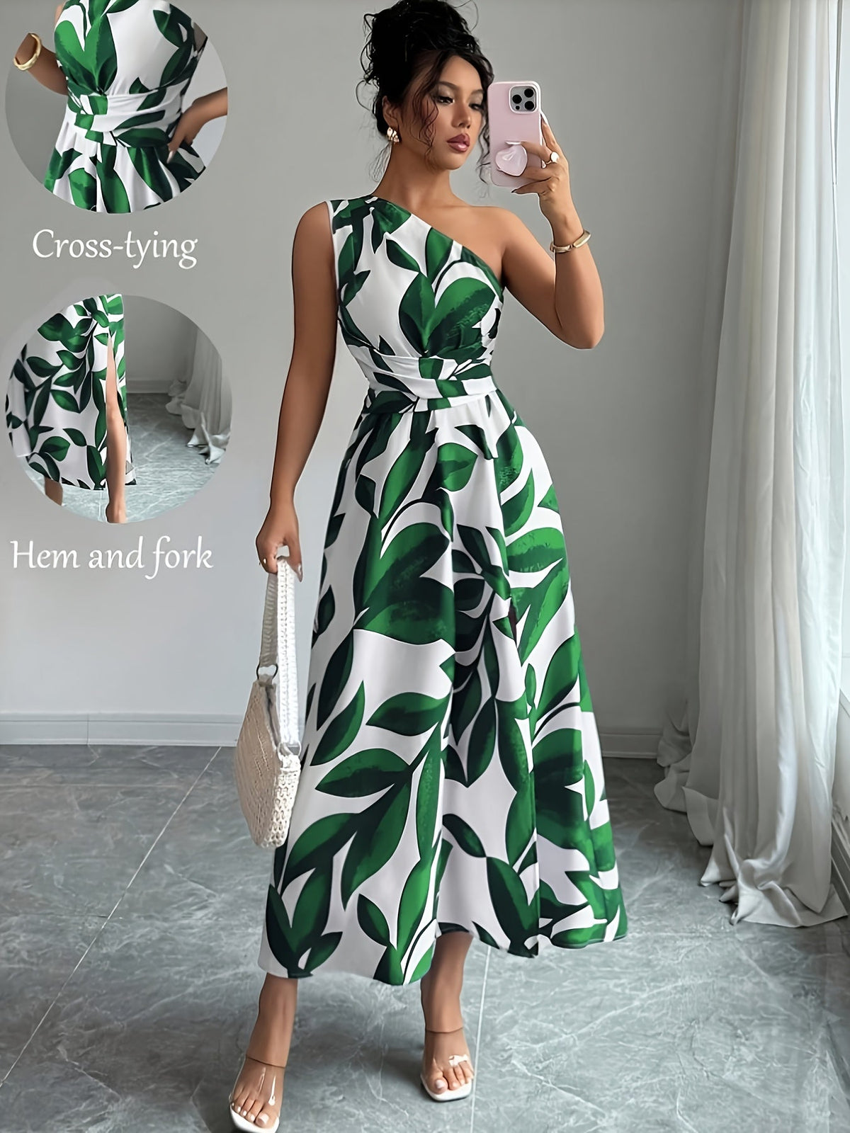✨ One-Shoulder Fitted Maxi Dress