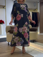 Halle | Vestido largo holgado con estampado floral