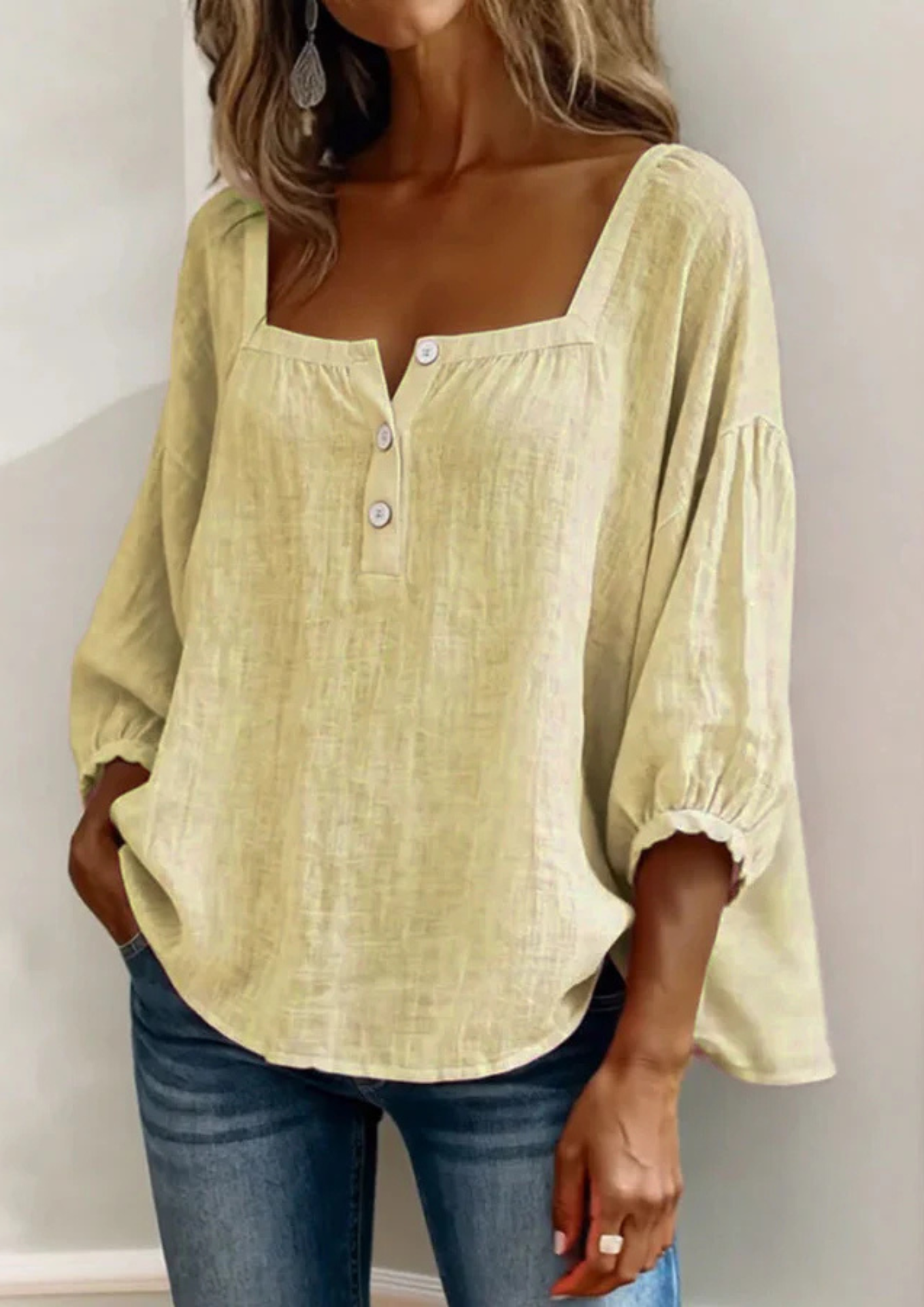 Arelia | Blusa Boho de Algodón con Botones