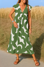 Ellen™ | Vestido estampado con cuello en V